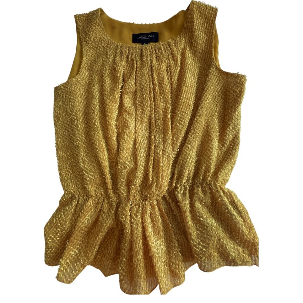 Jason Wu fuzzy gold yellow tank top - S